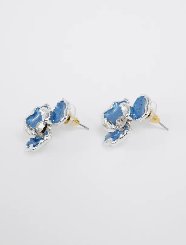 Bayan Mavi Doğal Figürlü Modern Küpe