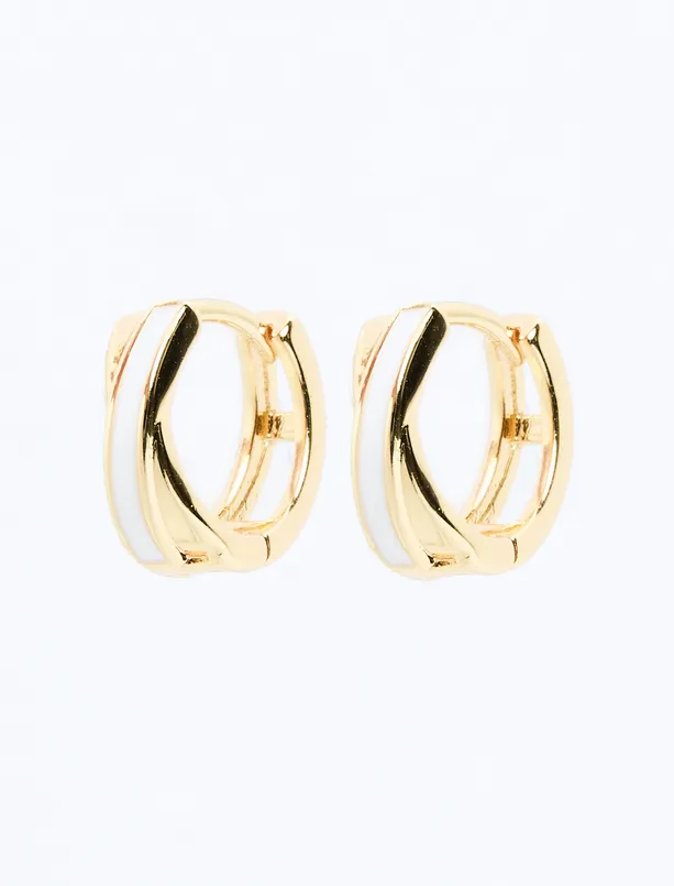 Women Yellow Shiny Clip Earrings with Color Transition