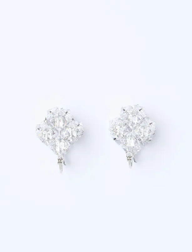 Women Grey Stone Detailed Sparkle Earrings