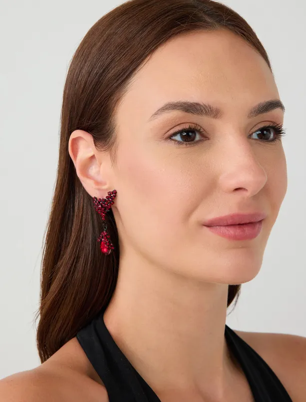 Women  Drop Figured Stone Earrings