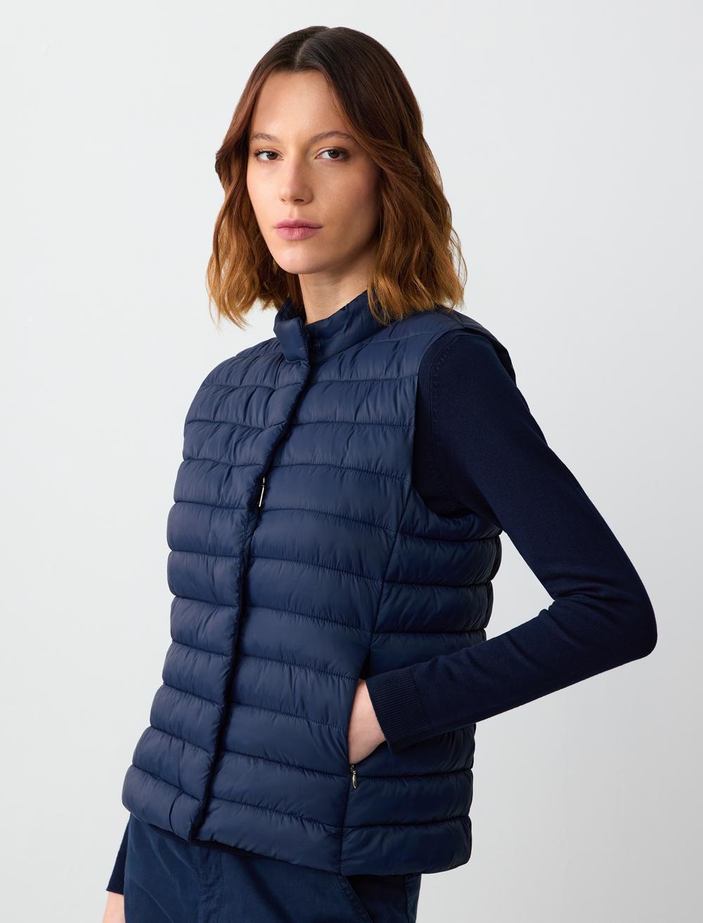 Fermuarlı Çıt Çıt Detaylı Kolsuz Şişme Yelek