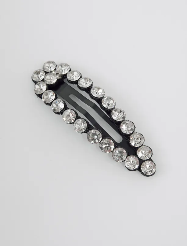 Women Grey Shiny Stone Detailed Buckle