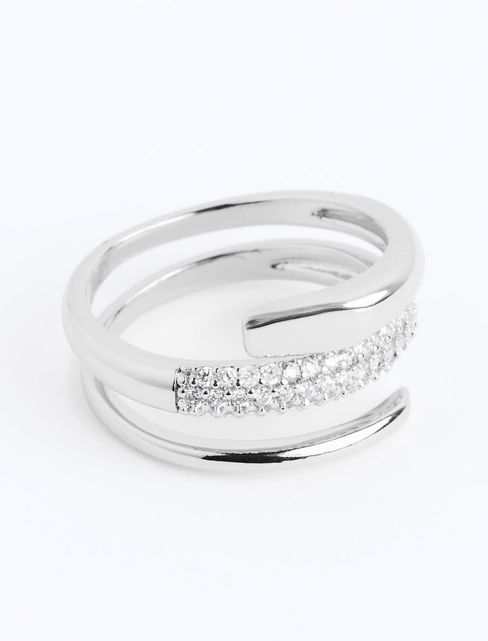 Parlak Taşlı Ayarlanabilir Yüzük