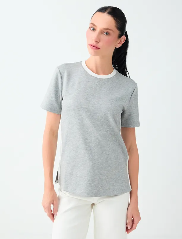 Women  Low-Shoulder Blouse with Striped Details