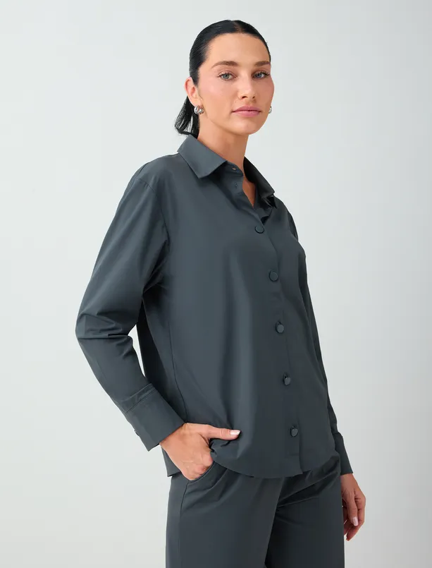Women  Relaxed-Fit Long-Sleeve Knit Shirt