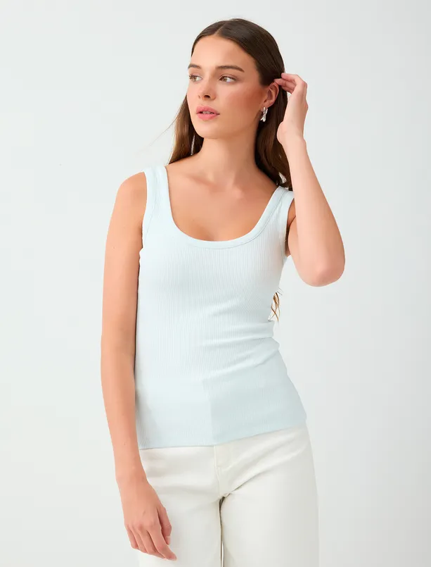Women  Slim-Fit Cotton-Blend Tank Top with Straps