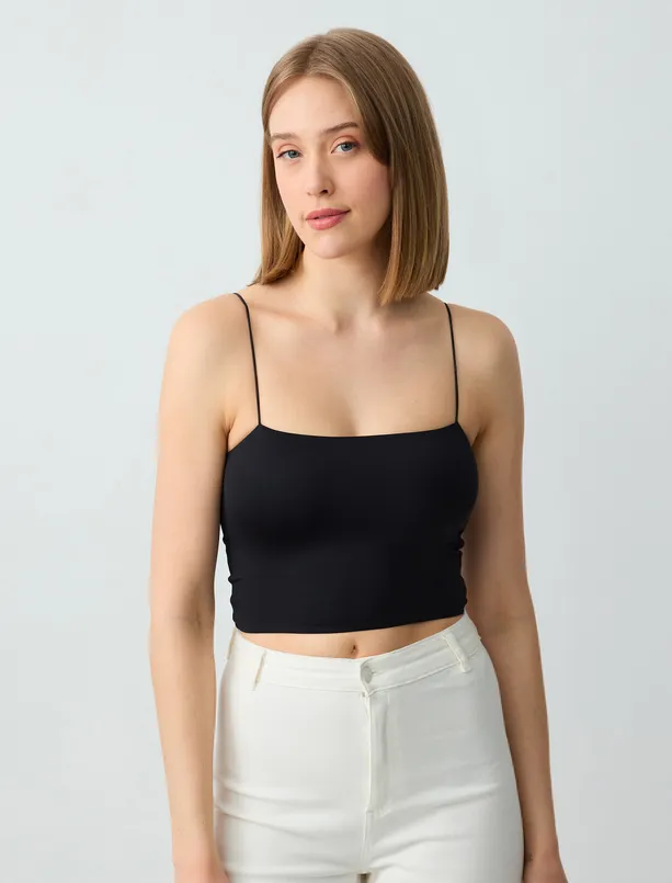 Women  Crew-Neck, Spaghetti-Strap Knit Bralette