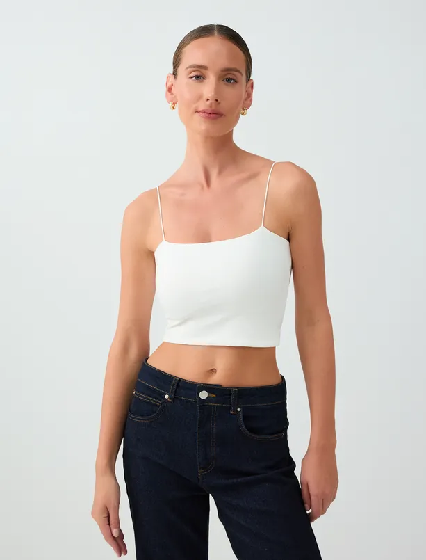Women  Crew-Neck, Spaghetti-Strap Knit Bralette