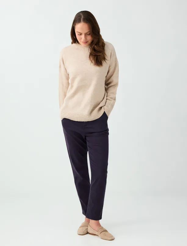 Women  High-Waisted Tensel Pants with Side Pockets