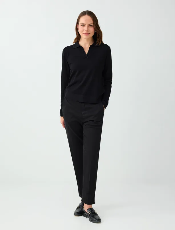 Women  High-Waisted Tensel Pants with Side Pockets
