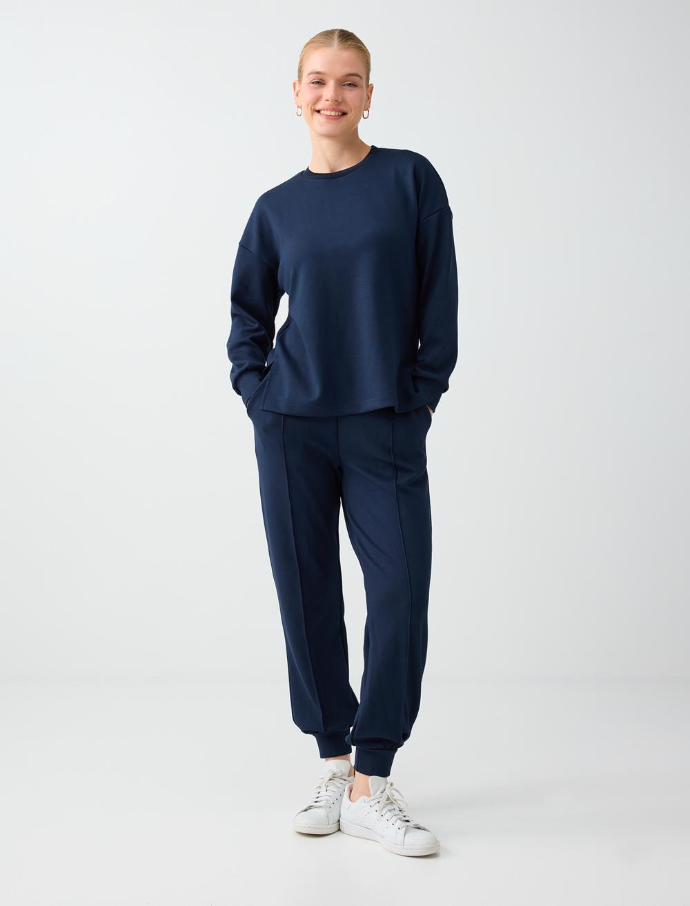 Yüksek Bel Dar Paça Cepli Jogger Pantolon