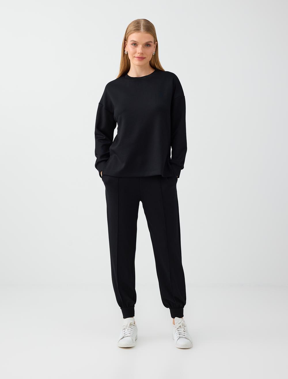 Yüksek Bel Dar Paça Cepli Jogger Pantolon