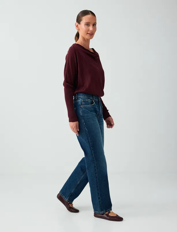 Bayan Mavi %100 Pamuk Cep Detaylı Denim Pantolon