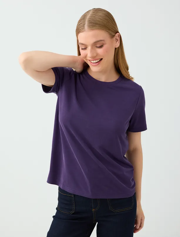Women  Round-Neck Short-Sleeve Modal T-Shirt