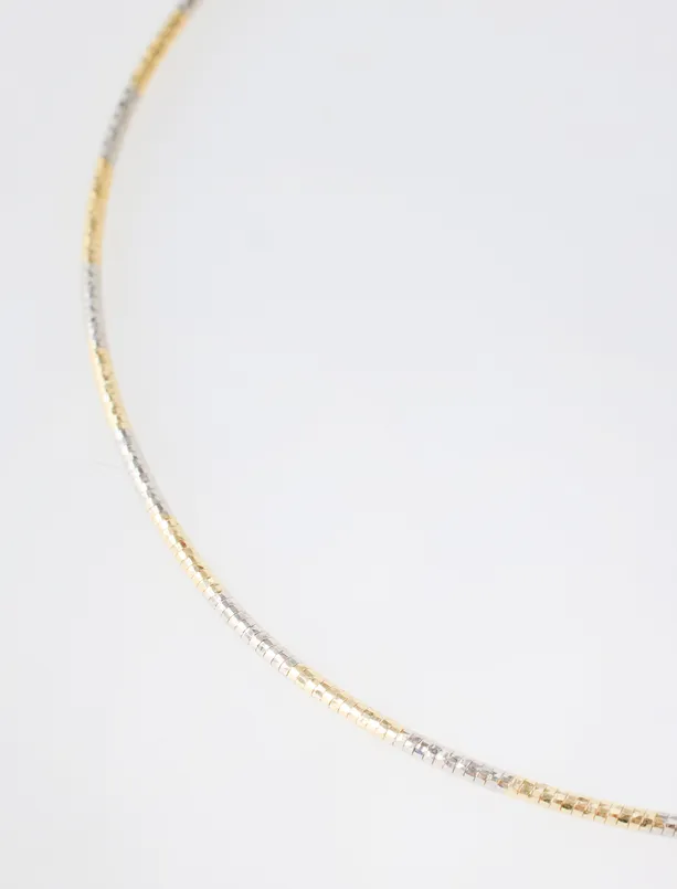 Bayan Karışık Balıksırtı Zincir Formlu Choker Kolye