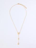 Yellow Y-Shaped Necklace with North Star Design