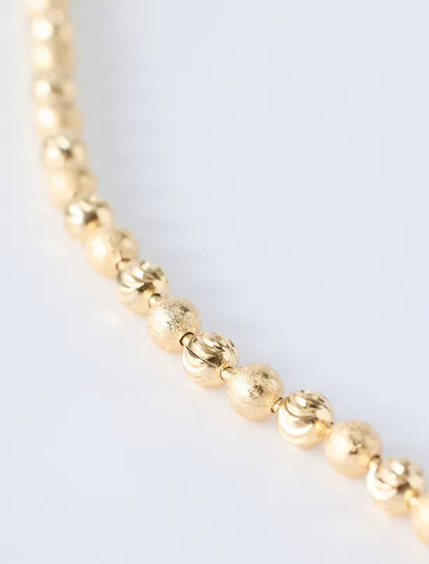 Women Yellow Ball Chain Necklace