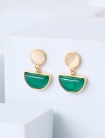 Green Modern Figurative Dangle Earrings