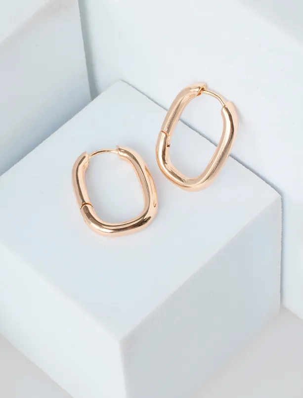 Bayan  Oval Formlu Modern Ataç Küpe