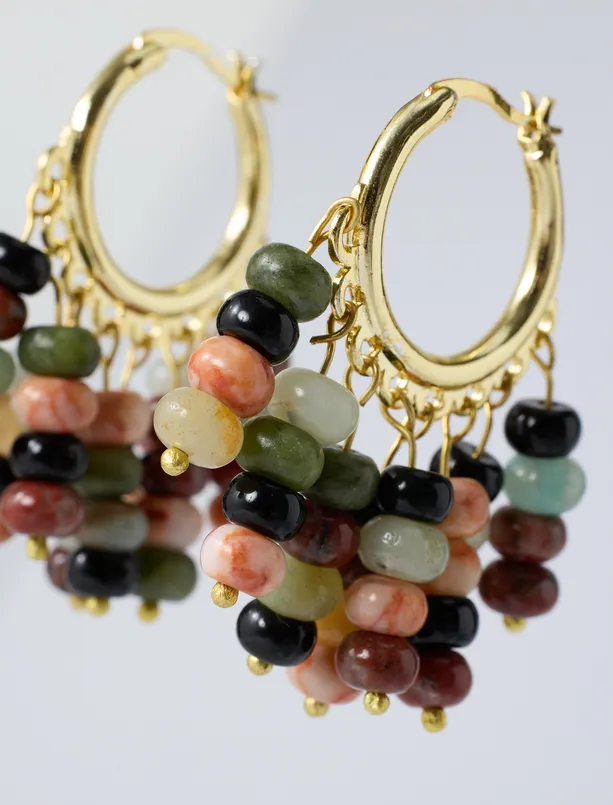 Women Mixed Multi-Ball Dangling Earrings