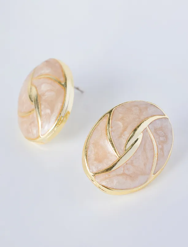 Women White Knot-Style Enamel Earrings