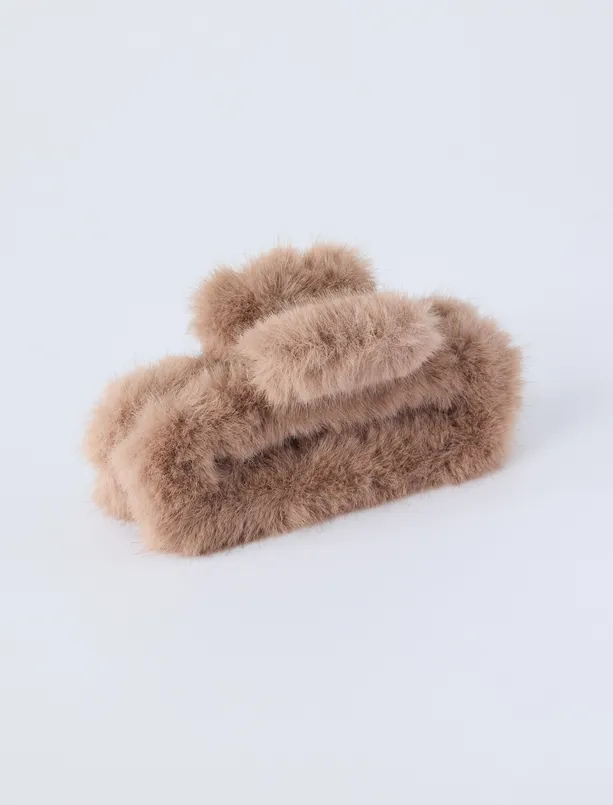Women Mink Plush Clip