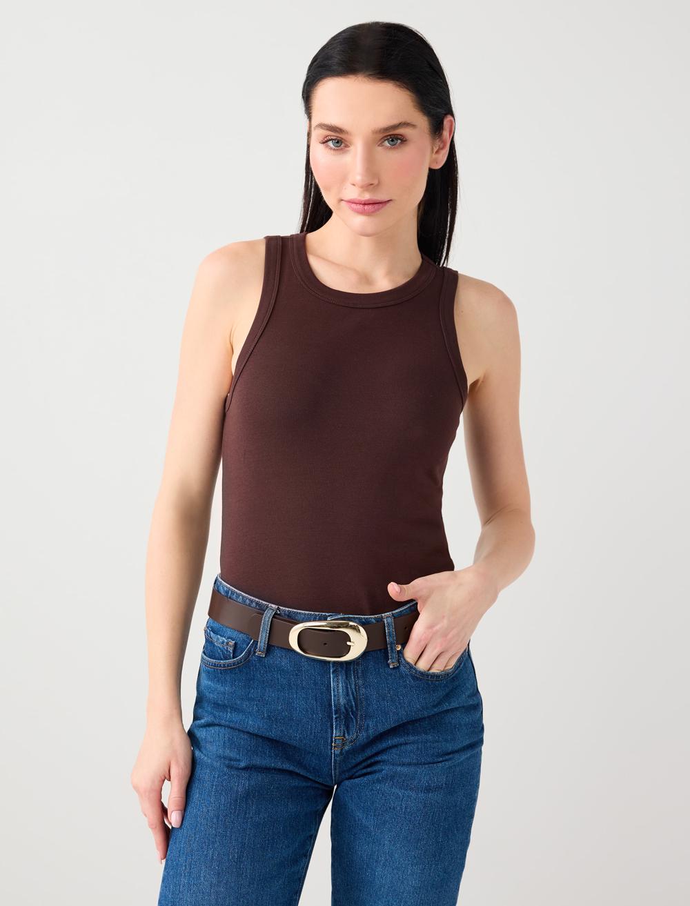 Bisiklet Yaka Dar Kesim Örme Atlet