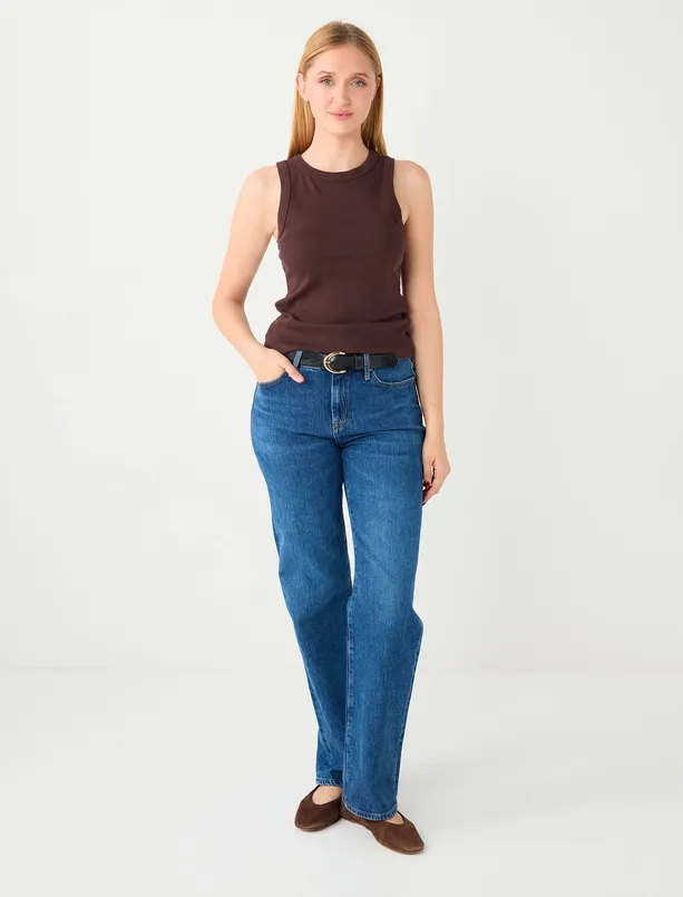 Bayan Kahverengi Bisiklet Yaka Dar Kesim Örme Atlet