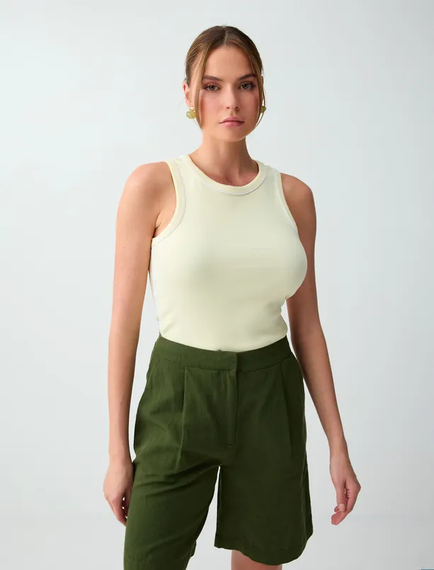 Bayan  Pamuklu Yuvarlak Yaka Kolsuz Atlet