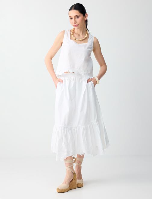 Collar Embroidered Woven Blouse