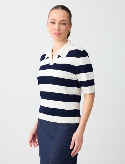 Shirt Collar Sweater Blouse Combination