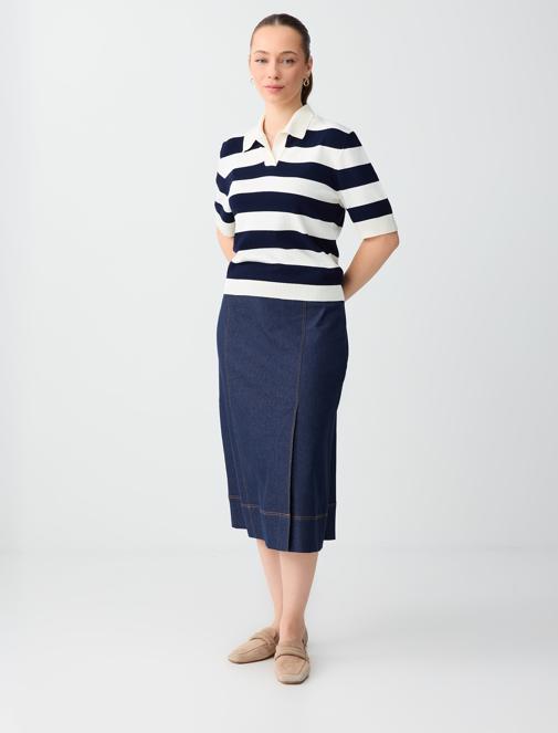 Shirt Collar Sweater Blouse Combination