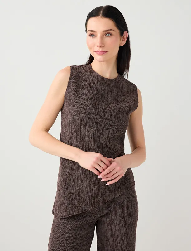 Bayan  Düz Kesim Yuvarlak Yaka Örme Bluz