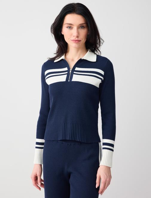 Polo Collar Sweater Blouse Combination