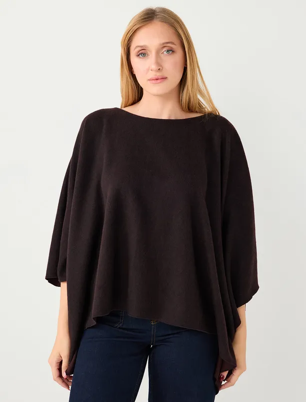 Women  Boat Neck Bat Sleeve Soft Textured Blouse