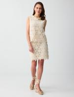 %100 Pamuk Yuvarlak Yaka Dantel Detaylı Örme Bluz Kombini