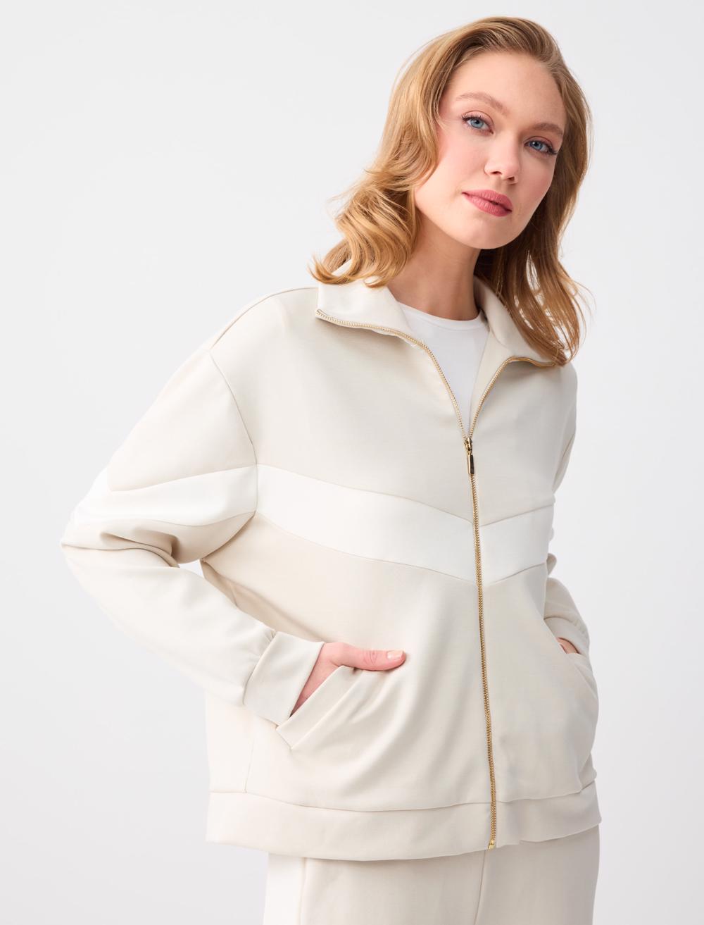 Rahat Kesim Cep Detaylı Modal Örme Ceket