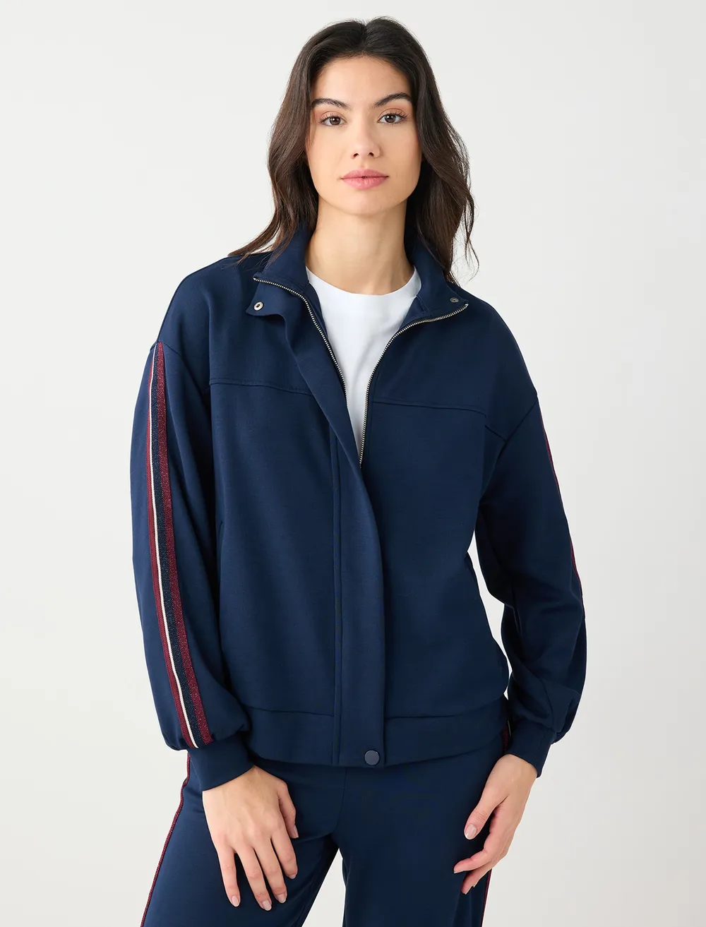 e*9様 【美品】CHRER JACKET navy 34 Lacivert Düz Kesim Cep Detaylı Fermuarlı Modal Ceket