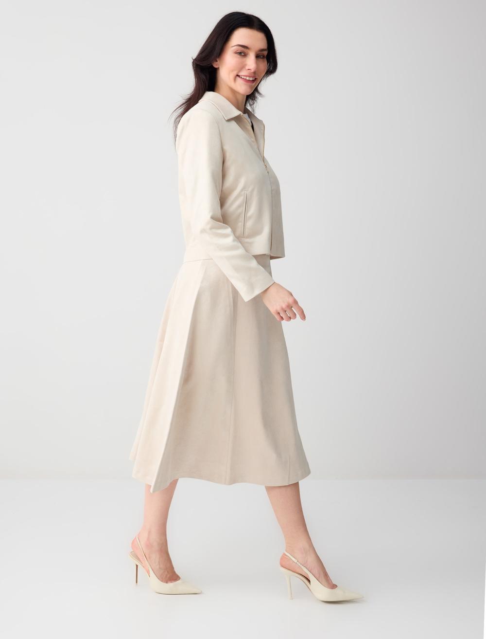 Rahat Kesim Normal Bel Beli Fermuarlı Midi Etek