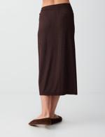 Yırtmaç Detaylı Normal Bel Midi Örme Etek Kombini