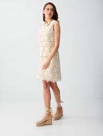 %100 Pamuk Dantel Detaylı Yüksek Bel Mini Etek Kombini