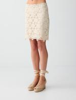 %100 Pamuk Dantel Detaylı Yüksek Bel Mini Etek Kombini