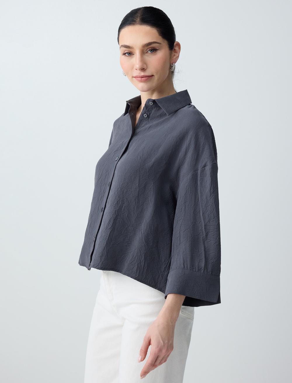 Rahat Kesim Truvakar Kol Modal Dokuma Gömlek