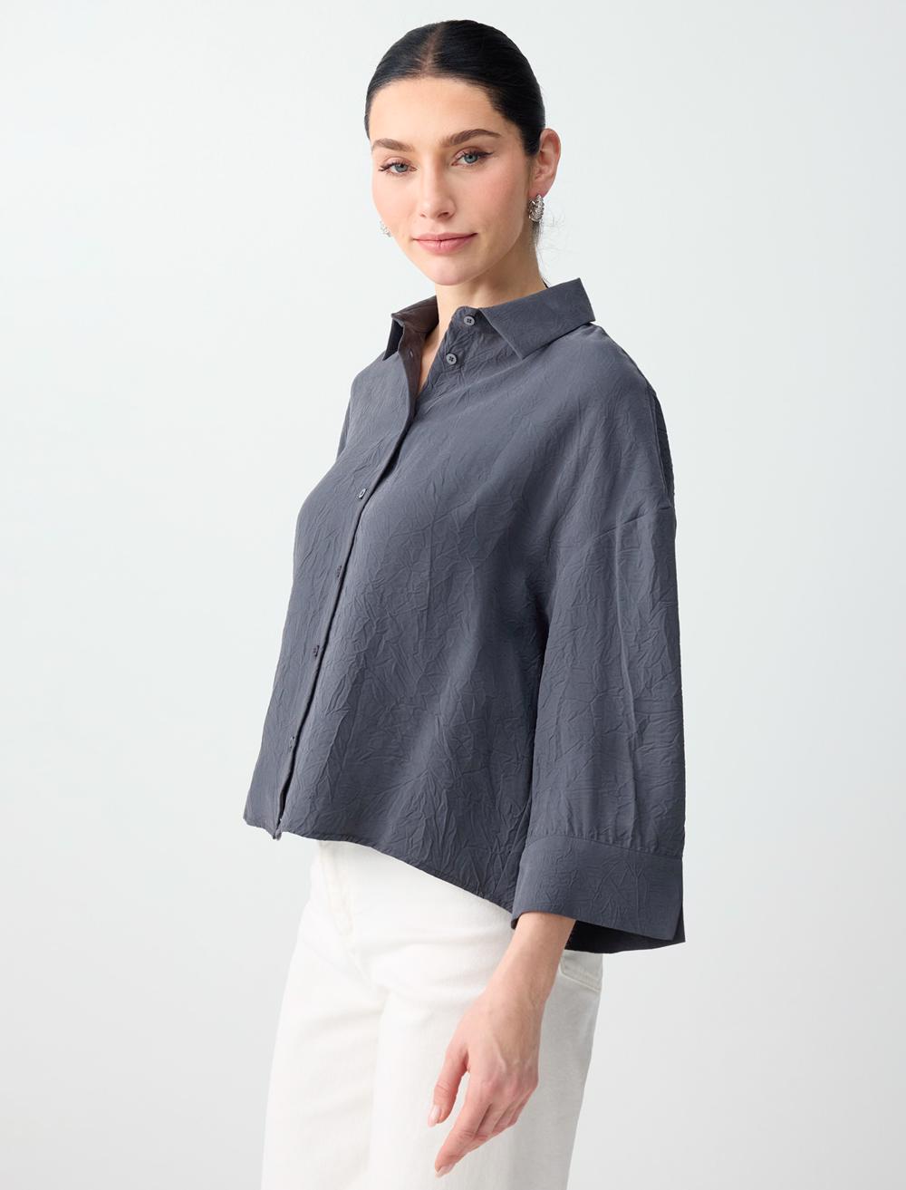 Rahat Kesim Truvakar Kol Modal Dokuma Gömlek