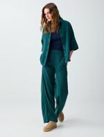 Dark Green Relaxed Fit Trouser Sleeve Woven Shirt Combination