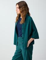 Dark Green Relaxed Fit Trouser Sleeve Woven Shirt Combination