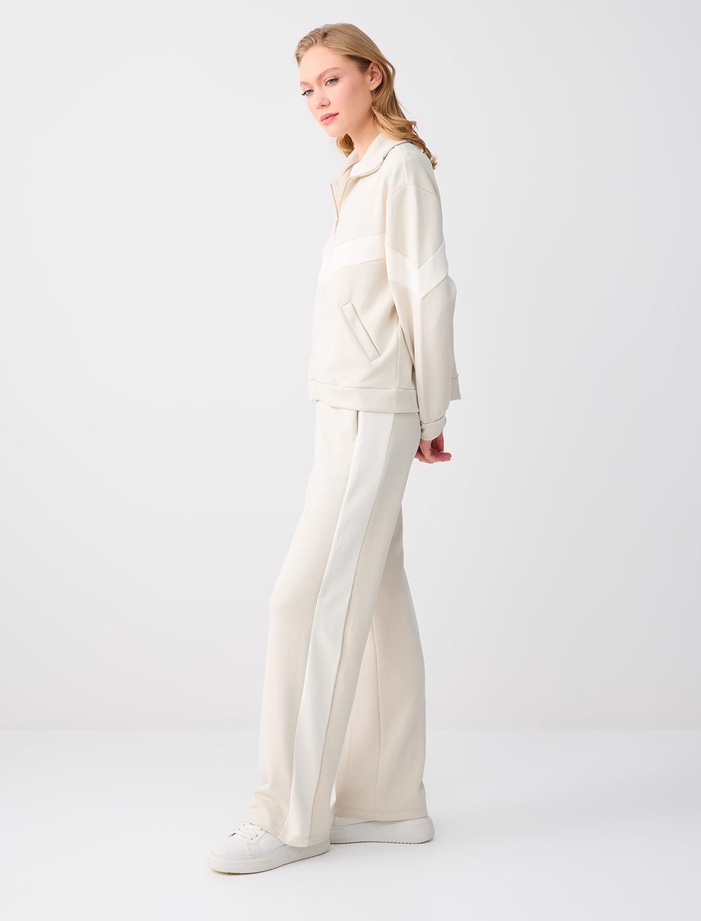 Bol Paça Normal Bel Örme Jogger Pantolon