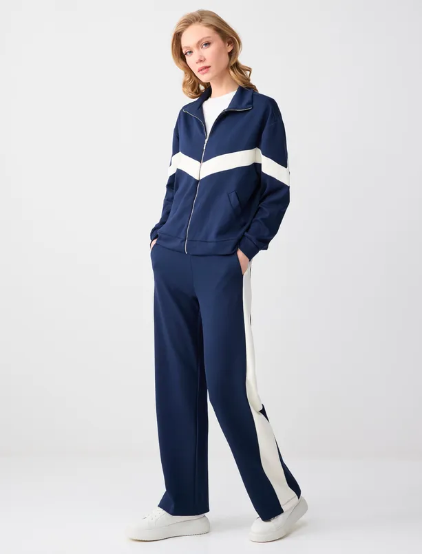 Bayan  Bol Paça Normal Bel Örme Jogger Pantolon