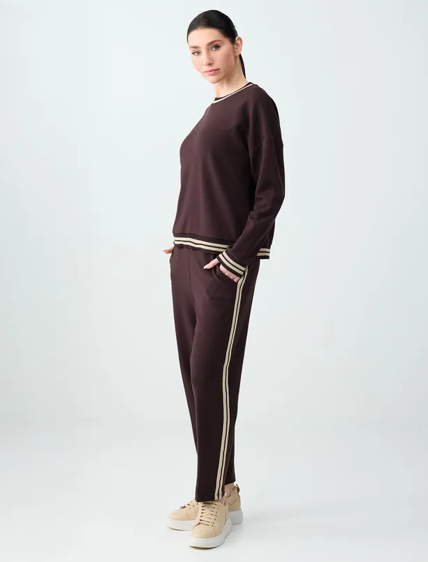 Bayan  Normal Bel Normal Paça Çizgi Detaylı Jogger Pantolon