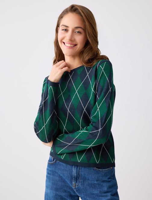 Diamond Patterned Sweater Combination